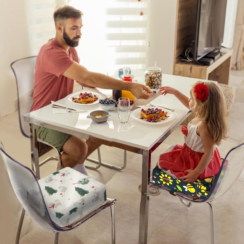 Funcority Toddler Booster Seat for Dining Table, Portable Booster Seat for Kitchen Chair, 4 Inch High-Density Foam Cushion with Adjustable Safety Straps and Non-Slip Bottom, Perfect for Kids Travel and Daily - Image 3
